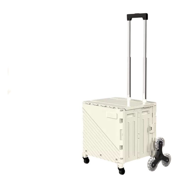 Carrito de compras plegable para comestibles con tapa, carrito de almacenamiento de verduras de plástico para el hogar, carro de Camping al aire libre, Picnic