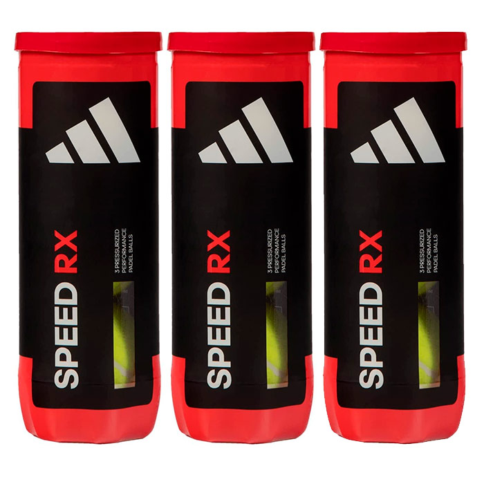 Bolas de pádel ADIDAS SPEED RX, 3 botes, la bola de moda para jugar, entrenar y competir, excelente salida, gran durabilidad.
