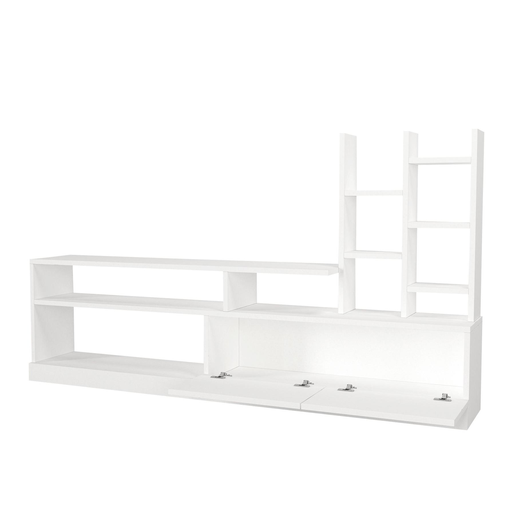 Habitat y Jardin - Mueble para la tele de madera <<Dolunay>> - 164 x 25 x 91 cm - Blanco