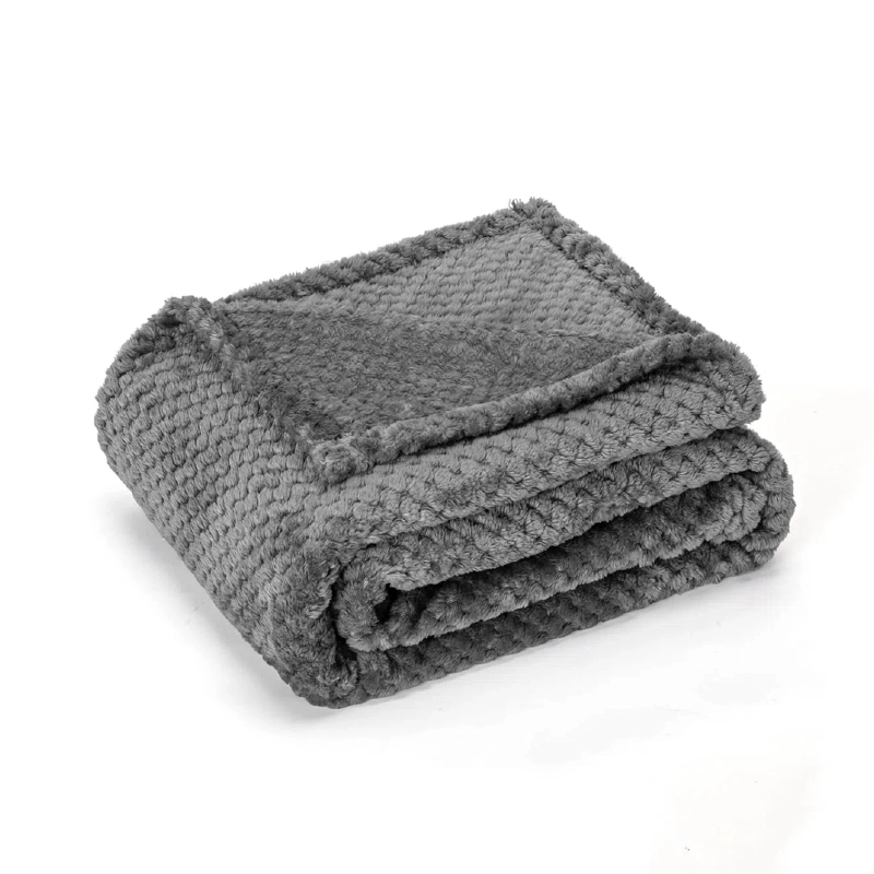 Nobleza - Manta Suave de Felpa para Perros Gatos y Otras Mascotas Lavable Color Gris