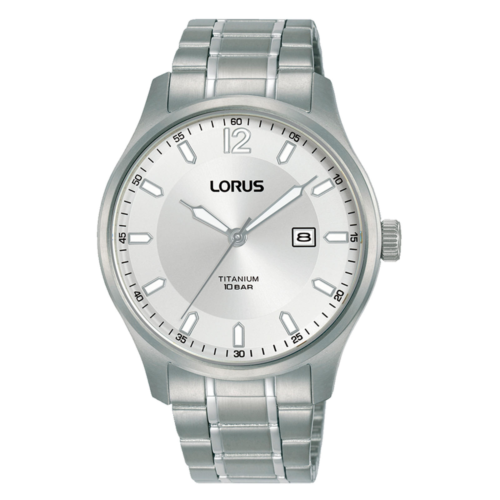 Lorus Reloj Hombre Caja De Titanio Pulsera Titanio De Color Plata Resistente Al Agua 10 Atm