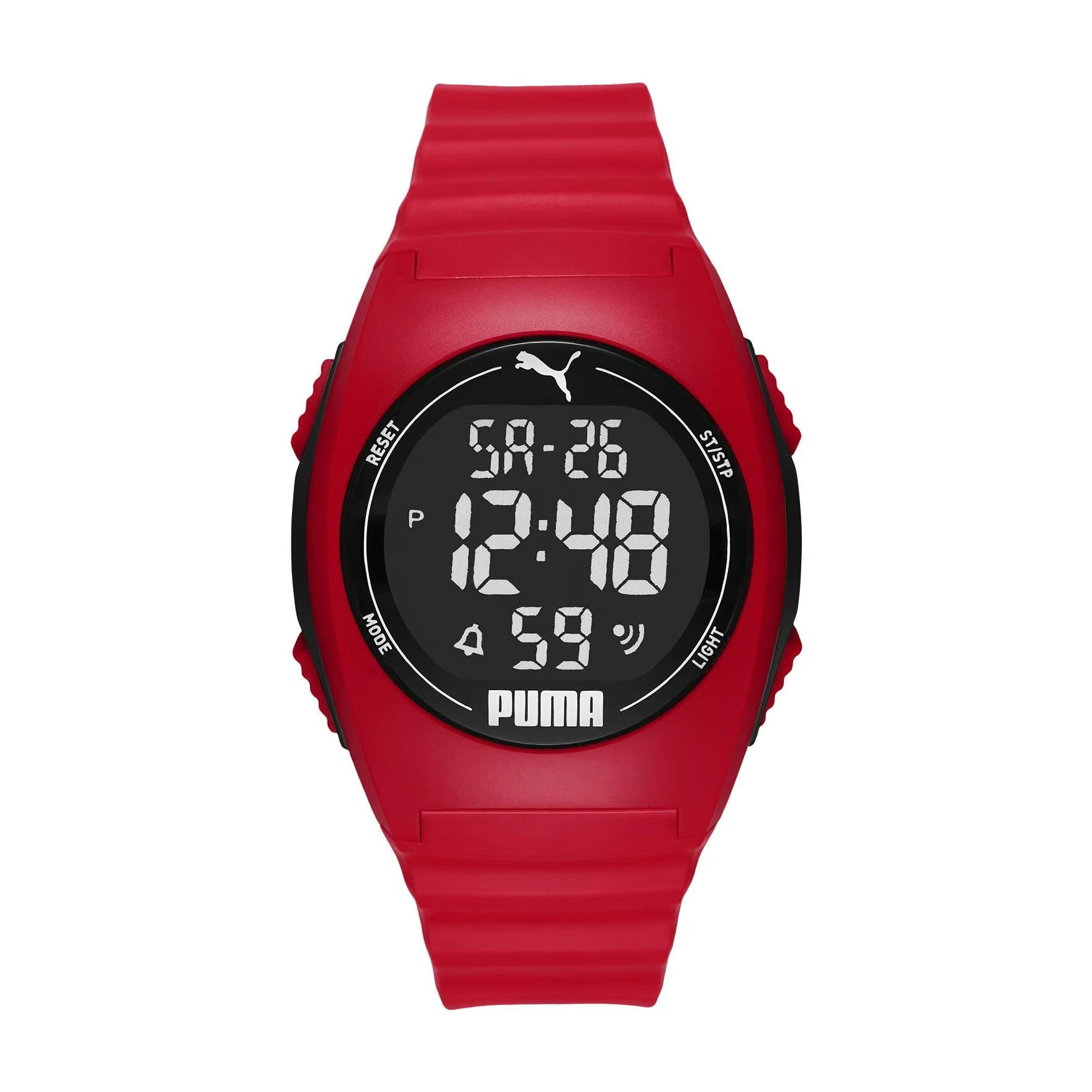 Reloj Puma caucho correa roja y esfera digital negra, Ref: P6014