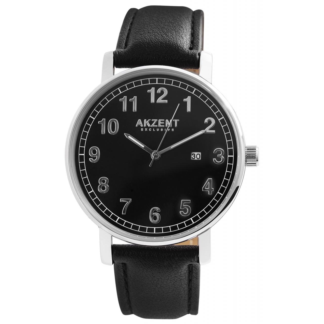 Reloj Akzent® Hombre com Bracelete em Pele Sintética 0188