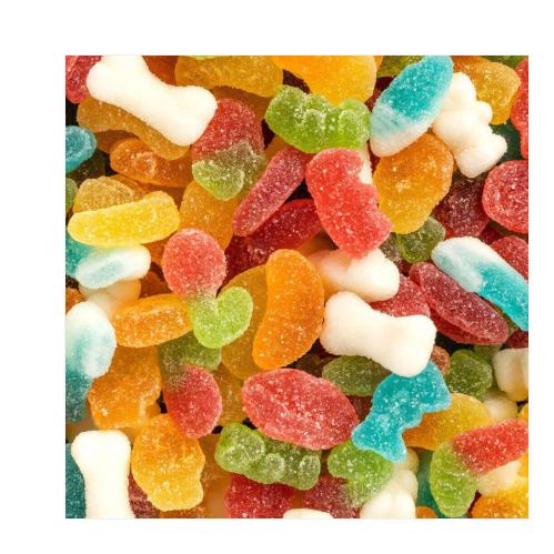 VIDAL Multisurtido Azúcar bolsa de 1Kg aprox 392 uds Mix de golosinas mini con cobertura de azúcar. sabor a Cereza, limón, plátano, naranja y fresa tamaño mini sin gluten sin grasa sabor original Vidal garantizado