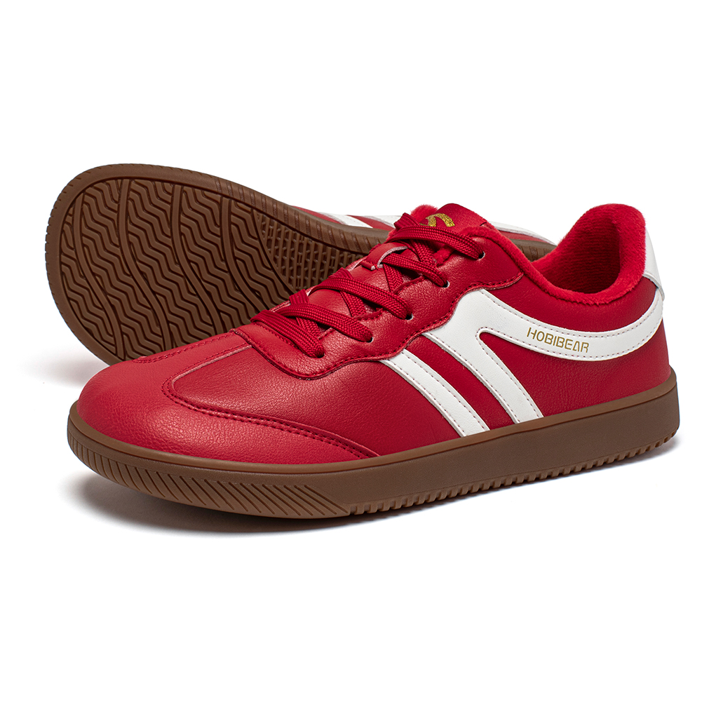TK Zapatillas Retro De Cuero Sintético HOBIBEAR Para Hombres Y Mujeres Con Lining De Peluche Artificial Zapatos Casuales Con Cordones Anchos Para Adultos