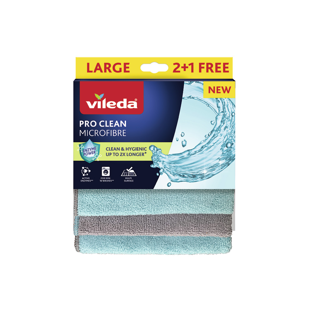VILEDA BAYETA PRO CLEAN MICROFIBRE 2+1