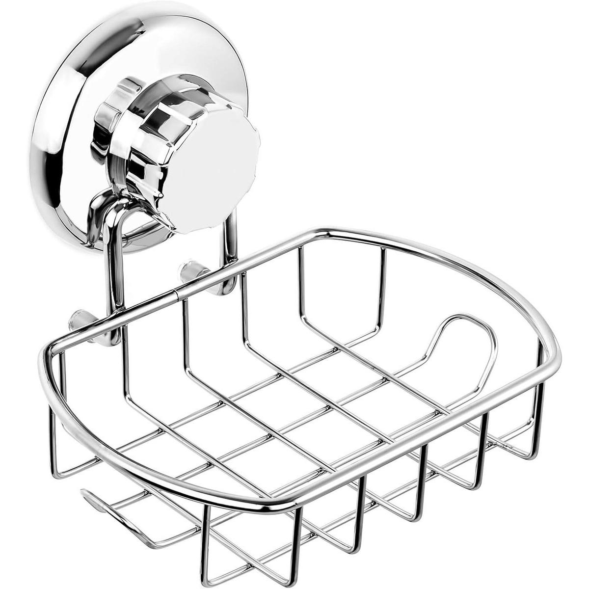 Jabonera - Jabonera de ducha - Soporte para jabón de ducha - Jabonera con ventosa - Soporte para jabón con ventosa - Soporte para jabón colgante - Con ganchos - Acero inoxidable pulido - Ventosa potente - Para baño - Cocina