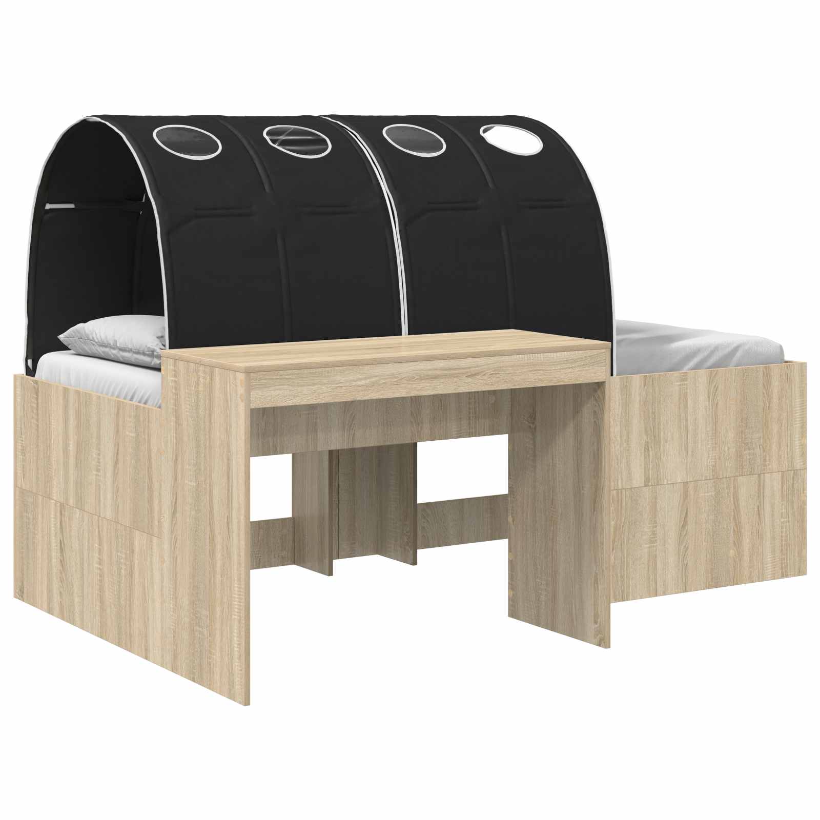 vidaXL Cama con Túnel 3 uds. Madera de ingeniería 100 x 203 cm Multicolor