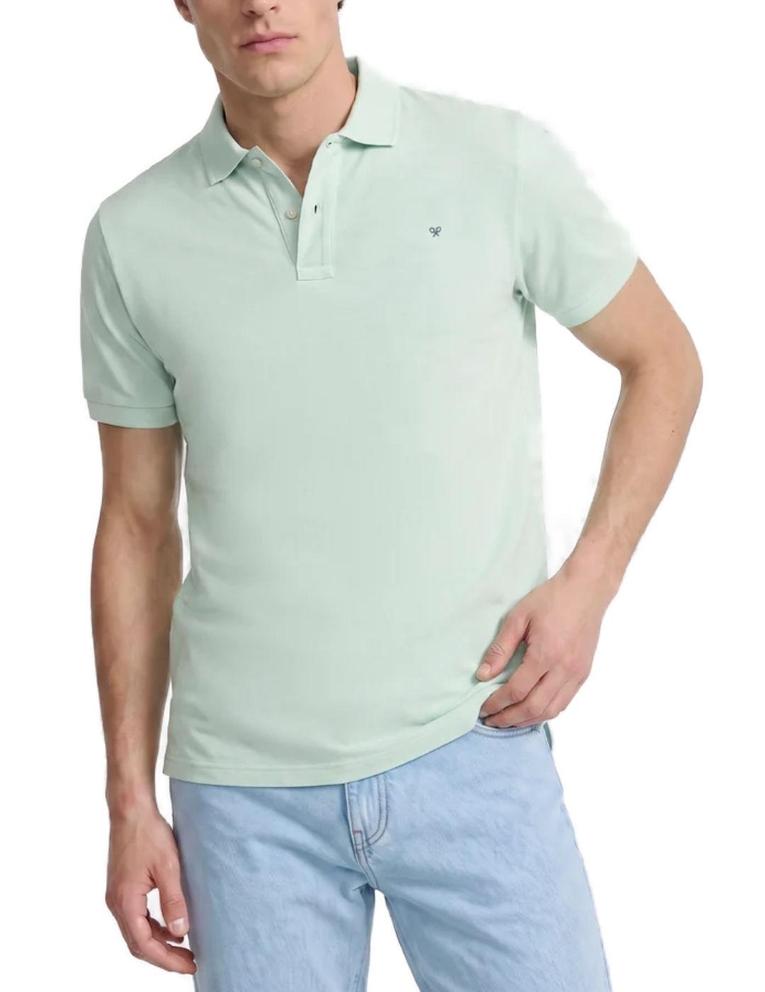 Polo Silbon manga corta verde claro manga corta para hombre