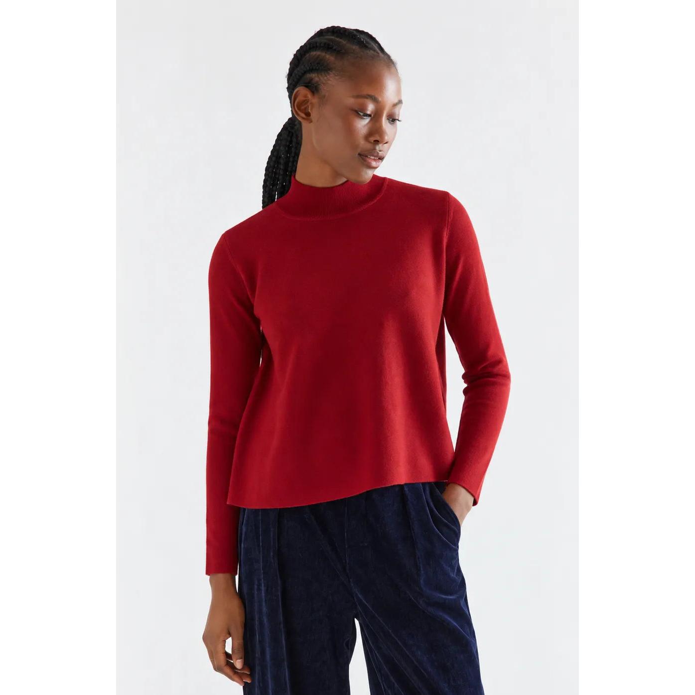 Compañia Fantastica Jersey Mujer Cuello Alto Rojo