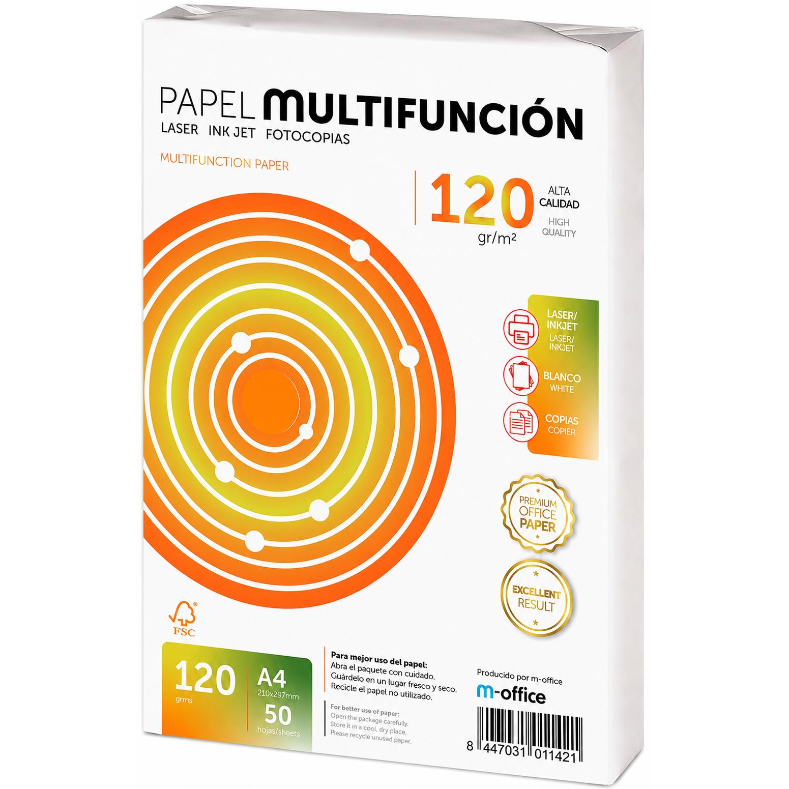 Folios A4 de Gramaje vairable y cantidades varias, Papel Multiusos para Impresora, Folios para Impresoras Laser y de Inyección, Fotocopiadora, Fax, Para uso Oficina, Material Escolar, Paquete folios. m-office