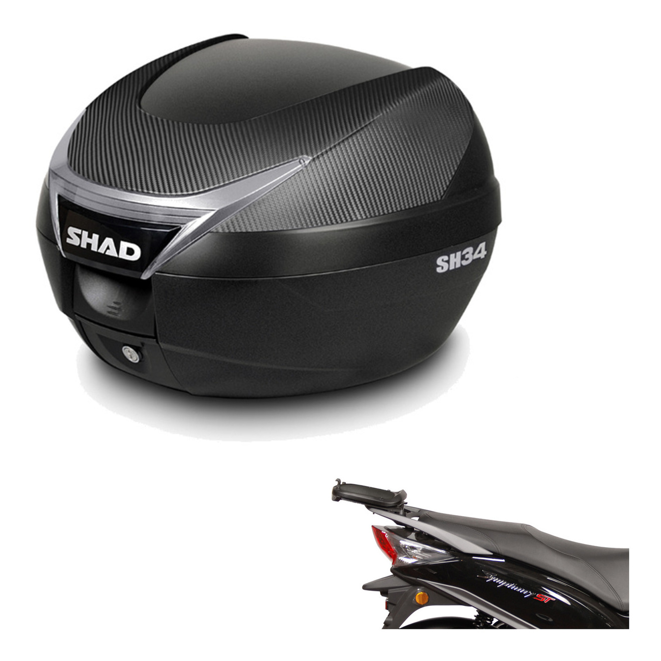Baul Trasero + Herraje Montaje Sh34 Carbon KIT-185064