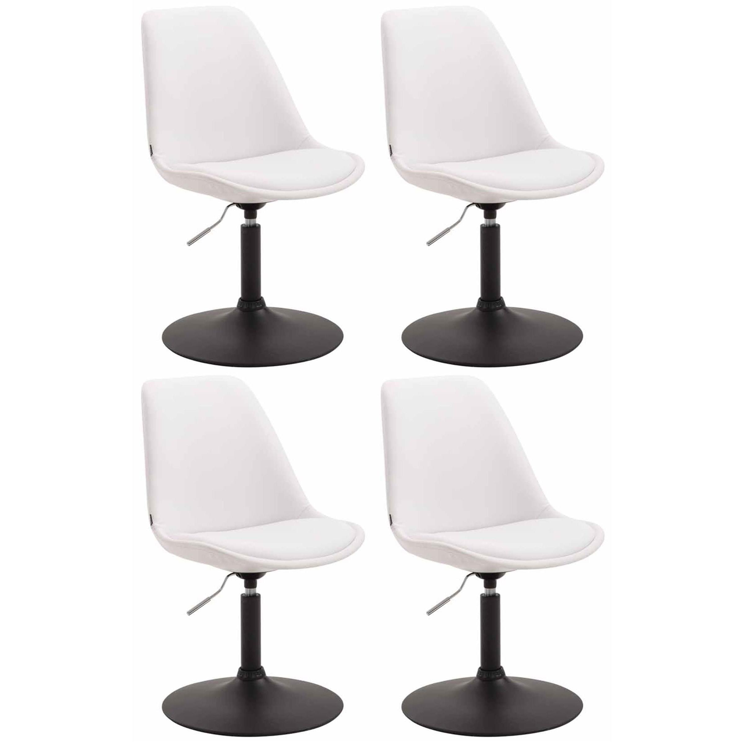 Set de 4 sillas Lounge Maverick en polipiel Blanco,Negro