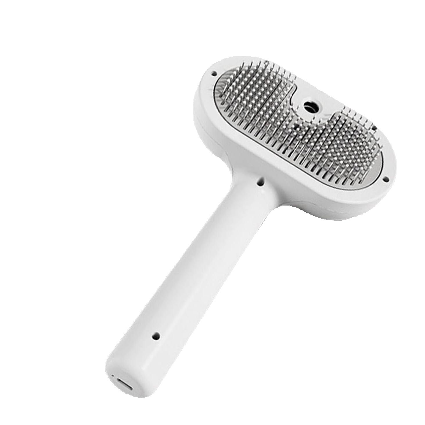 Cepillo para gatos Cepillo para Perros para Mascotas, Peine Quita Pelos para Mascotas con Depósito de agua y Spray, Limpia el Pelo de la Mascota del Cepillo con un Botón, Recargable por USB