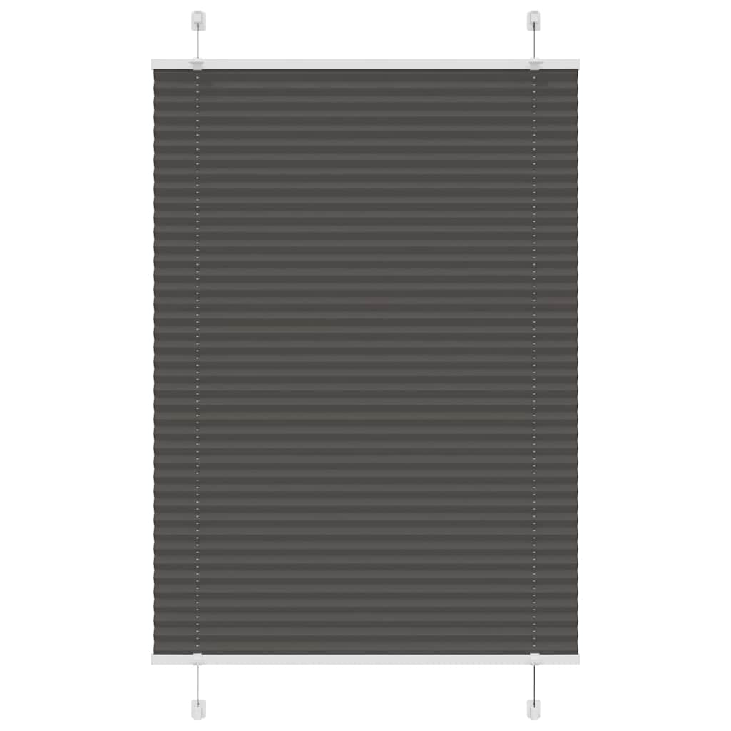 vidaXL Estor Plisado negro 85x100 cm Tela Ancho 84,4 cm Poliéster