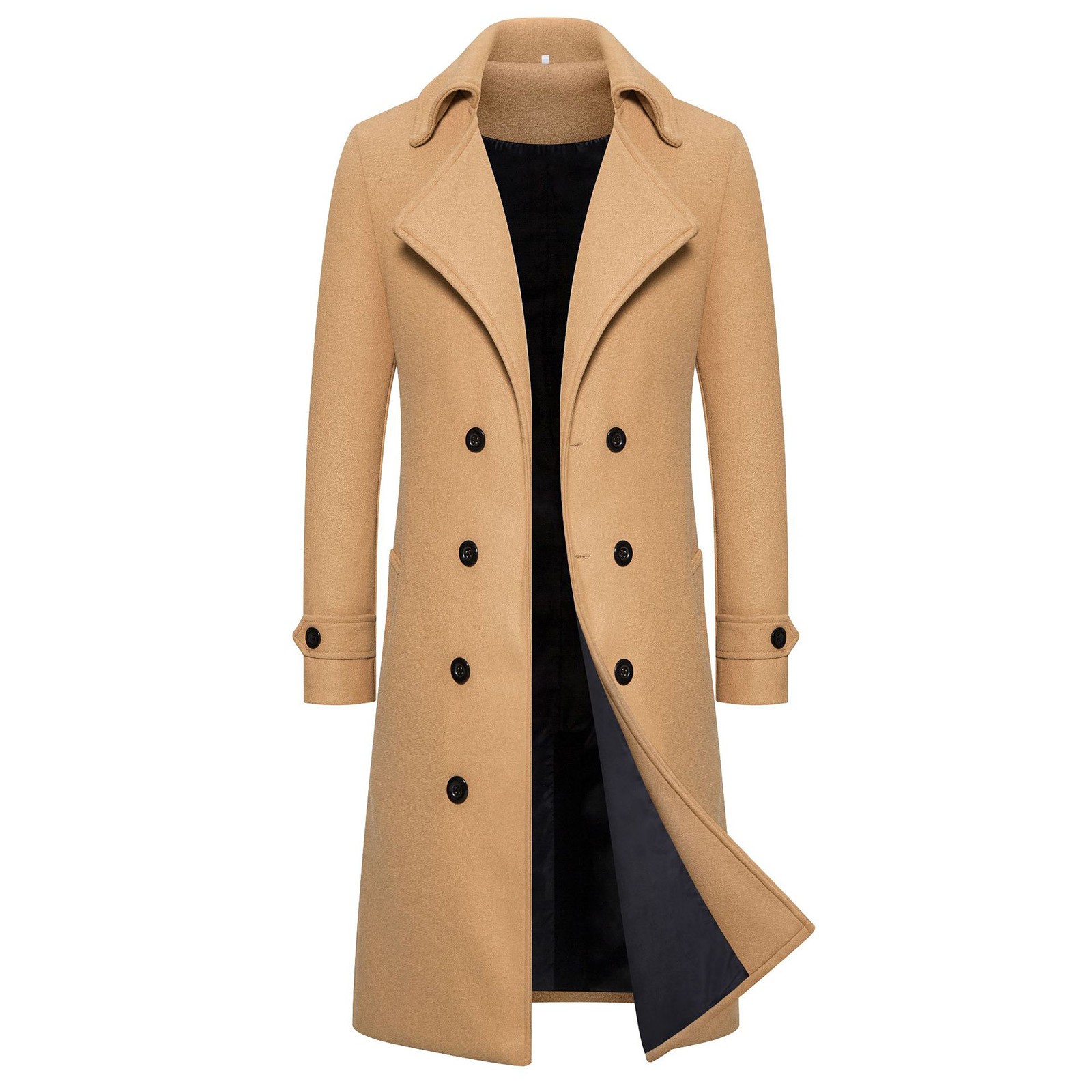 TK Abrigo De Lana Largo Para Hombre Y Mujer Elegante Y Elegante Chaqueta De Lana Clásica Para Otoño Abrigo De Viento Doblemente Botonadito