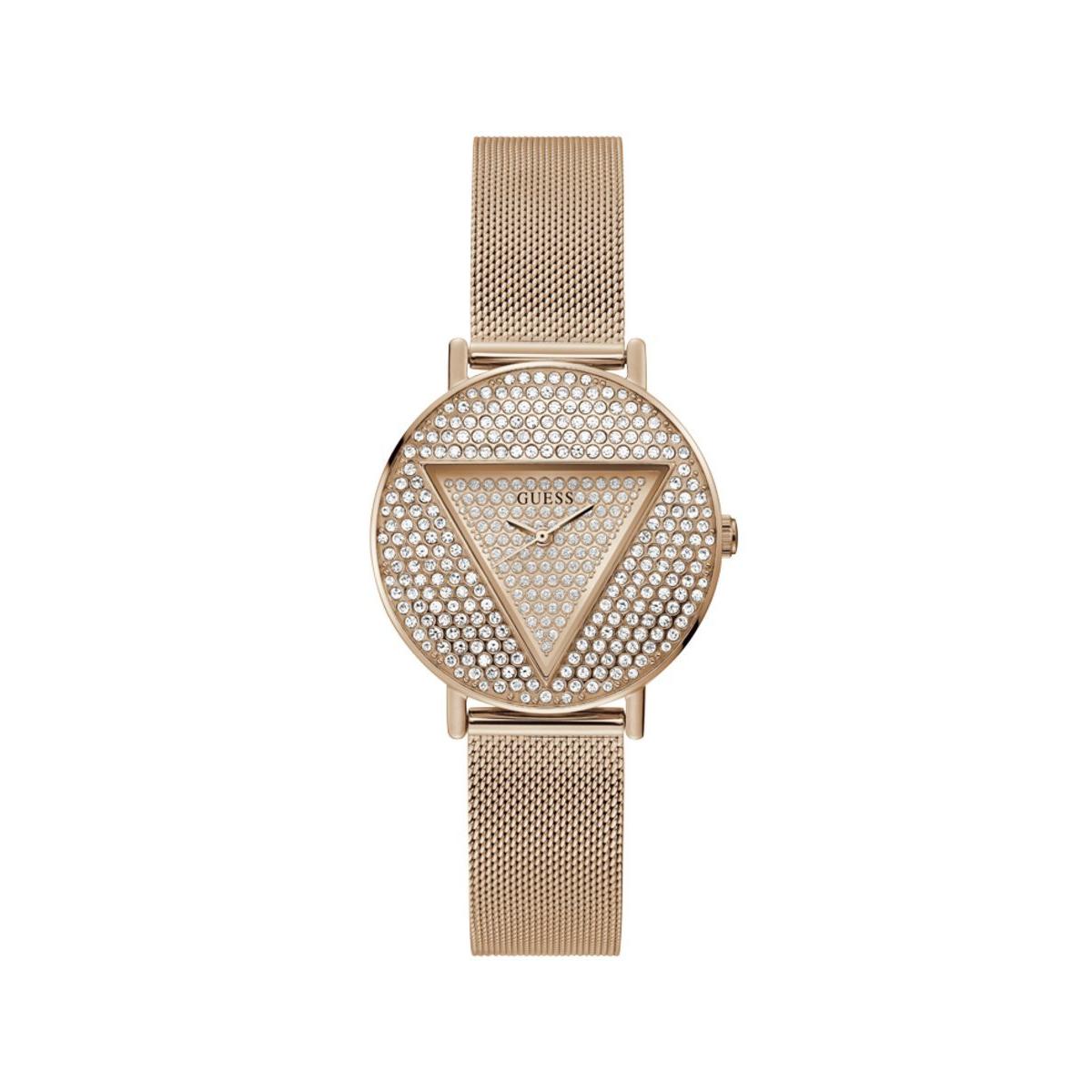 Guess Reloj Mujer Caja De Acero Pulsera Acero De Color Oro Rosa Resistente Al Agua 3 Atm Gw0477l3