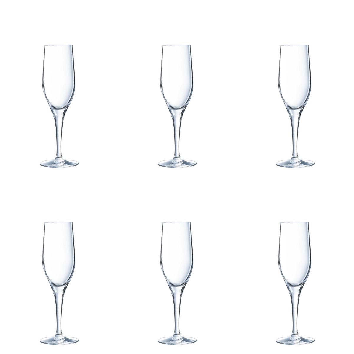 CHEF & SOMMELIER SENSATION EXALT Caja 6 Copas Flauta Krysta Eco 19CL Transparente Brillo Material 100% saludable