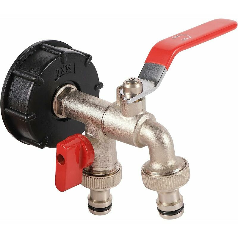 CA Adaptador IBC, adaptador para tanque IBC S60X6, grifo de jardín con válvula de bola IBC de 1/2 pulgada, adaptador para grifo de manguera de jardín