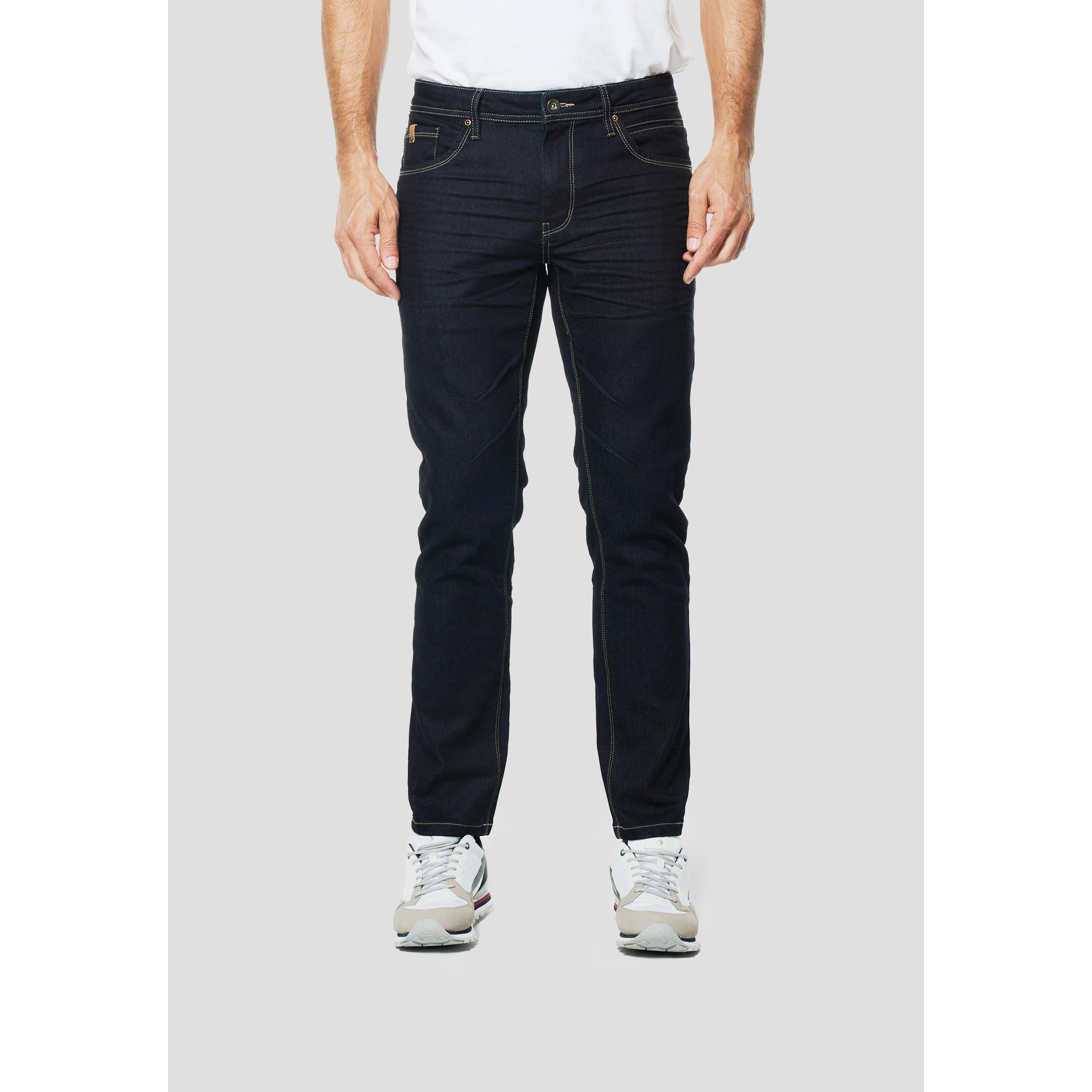 Koroshi - Pantalón vaquero jeans Koroshi Regular azul oscuro de algodón, poliéster y elastano con lavado suave para hombre, versátil desde la oficina hasta la noche