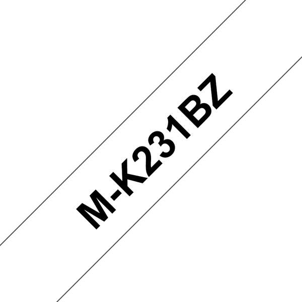 Compatible brother mk231bz cinta no laminada de etiquetas - texto negro sobre fondo blanco - ancho 12mm x 4 metros