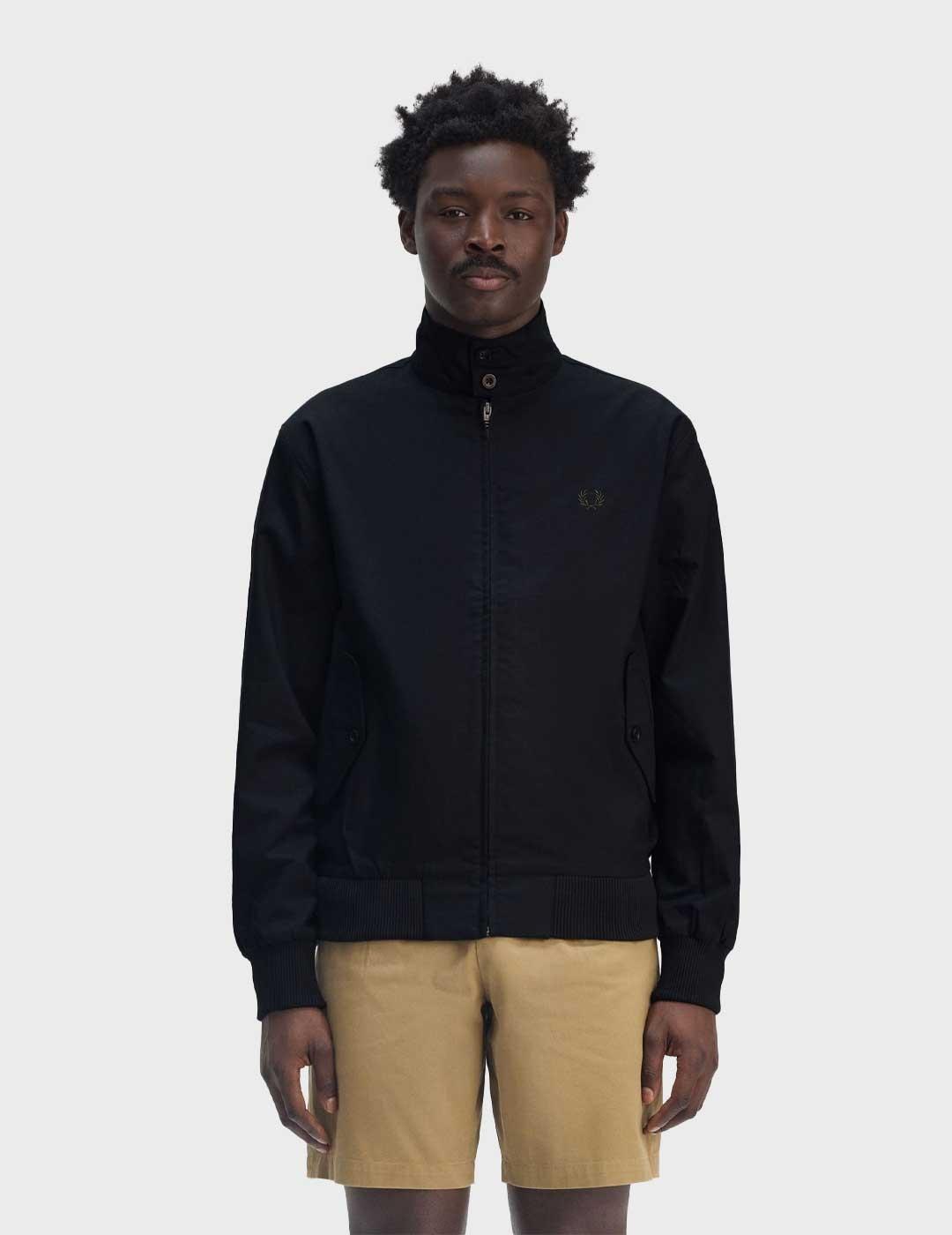 Fred Perry Harrintong chaqueta negra para hombre