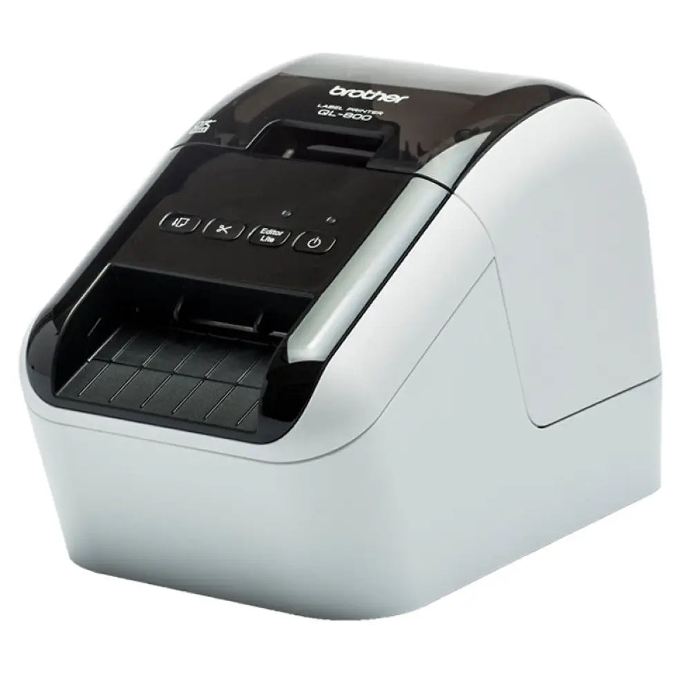 Brother - Impresora de etiquetas térmica QL-800ZX1 con corte automático, impresión en negro y rojo, 93 etiq/min y resolución 300x600 ppp para oficina