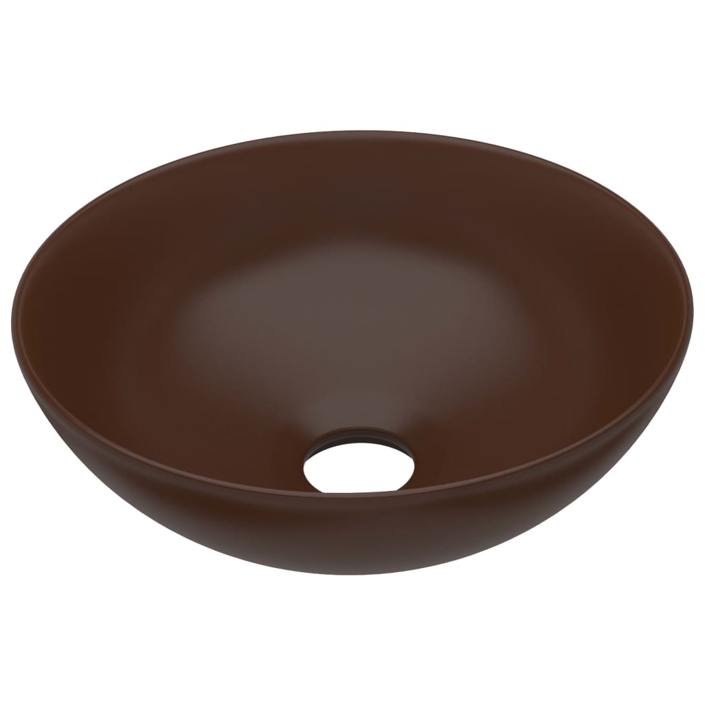 vidaXL Lavabo de Cuarto de Baño Redondo Cerámica Lujo Tocador Color Azul claro,  matte white,  matte cream y mas