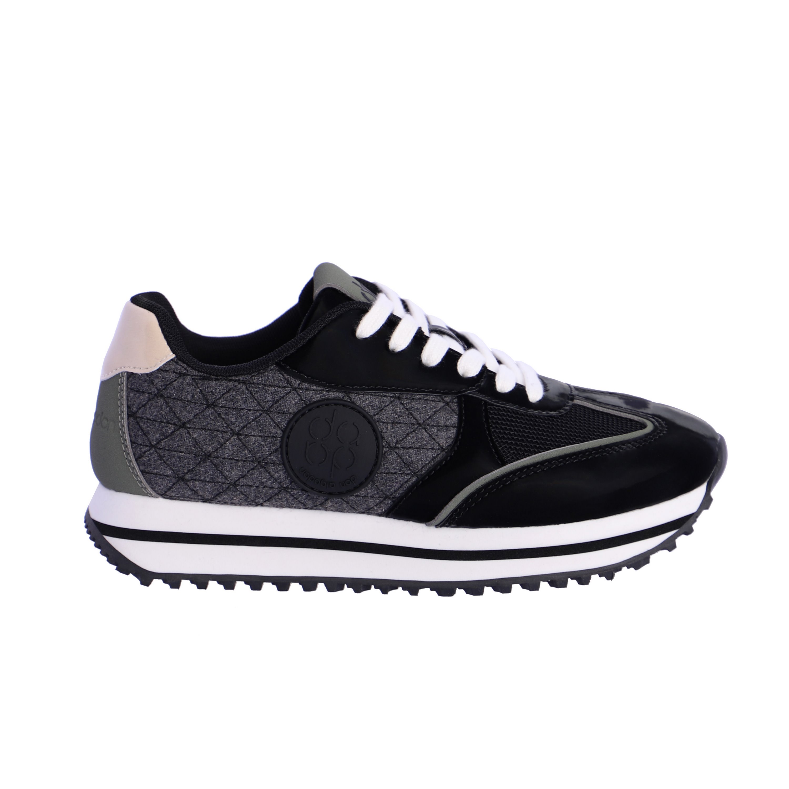 Zapatillas deportivas para mujer DON ALGODON Praga de piel sintética negro