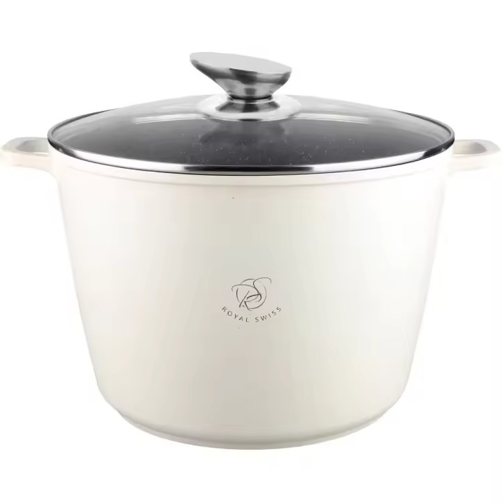 Olla Cacerola con Recubrimiento Antiadherente - 24/28 CM de Diámetro - 6,2/10 Litros de Volumen - Cocina como un profesional - Apta para todo tipo de Cocinas, vitro, inducción y fuego