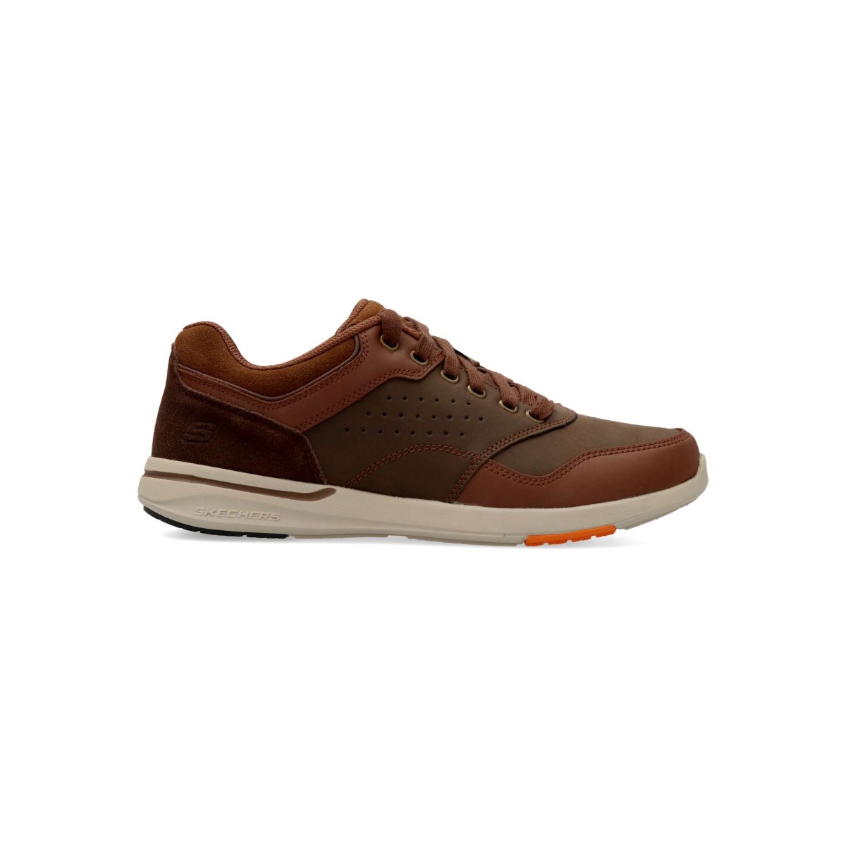 Skechers - Zapatillas casual hombre Relaxed Fit Elent - Velago con parte superior de piel lisa tratada con aceite y plantilla Air Cooled Memory Foam