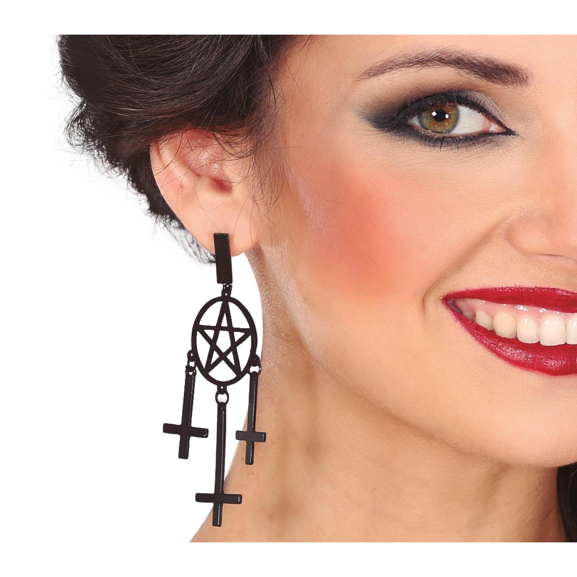 GUIRCA | Pendientes de Fantasía para Disfraces, Accesorios de Halloween Góticos y Elegantes con Cruces, Murciélagos, Telarañas y Arañas, Ideal para Carnaval, Cosplay y Fiestas Temáticas