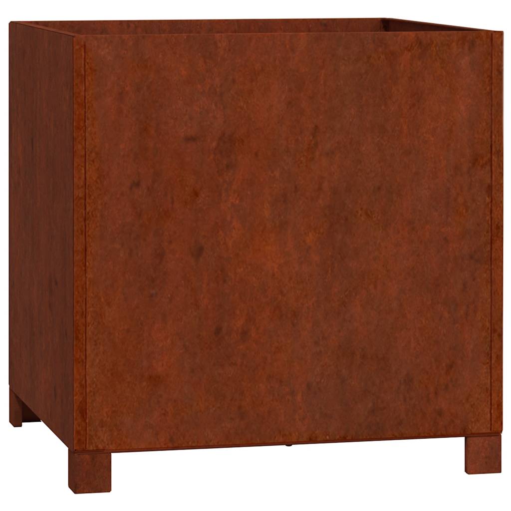 vidaXL Jardinera con patas acero corten oxidado 50x50x50 cm