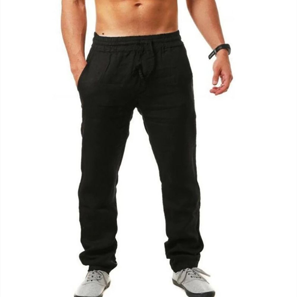 TK Pantalones Largos Ligeros Para Hombre Verano Color Transpirables Casual Pantalones Con Elástica Harajuku Cinturón