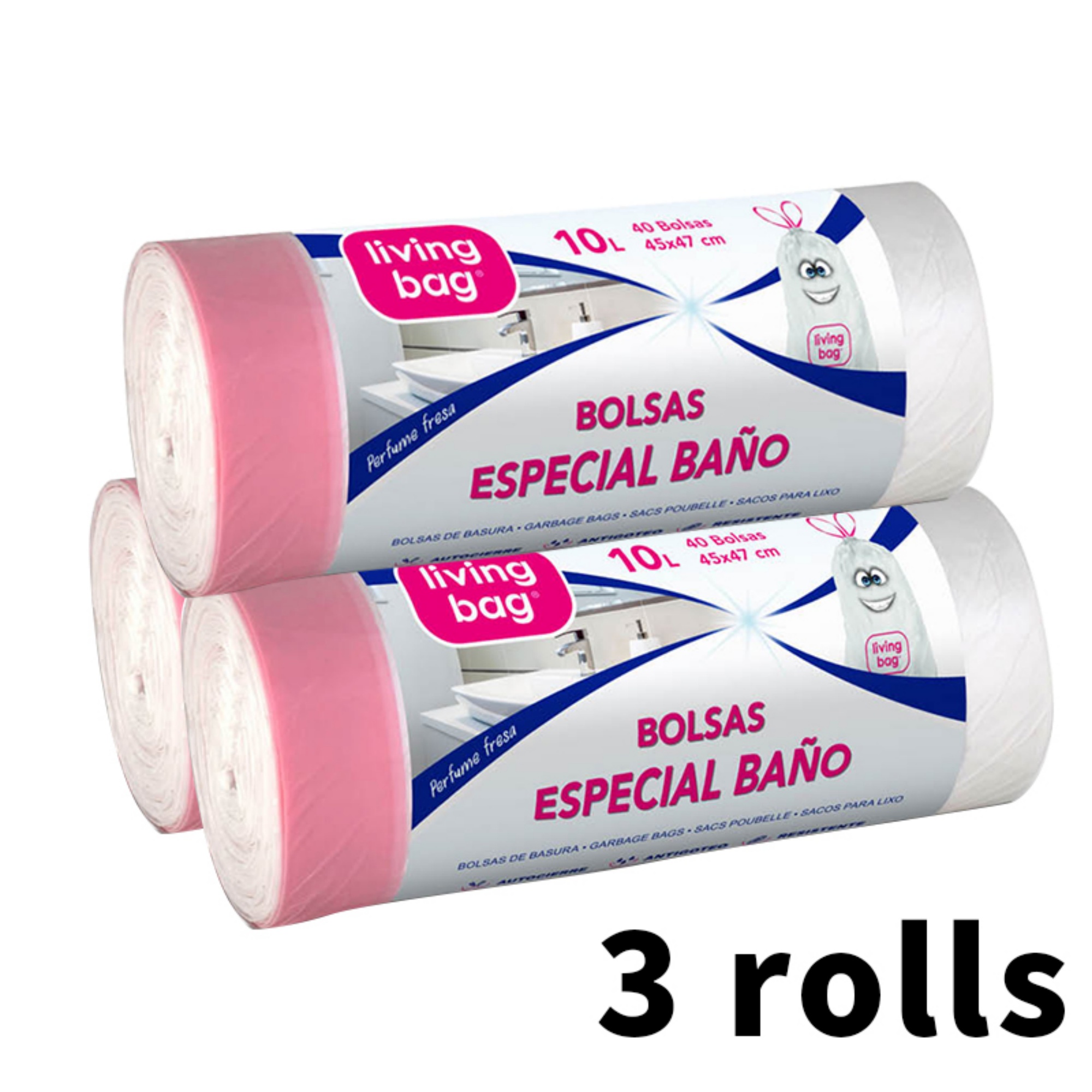 TopRed | 10L/30L/50L - Bolsas de Basura Portátiles con Cordón para Uso Doméstico, Bolsas de Basura para Fiestas, Bolsas Multiusos para Cocina, Dormitorio, Sala, Exteriores y Baño, 1/3 Rollo