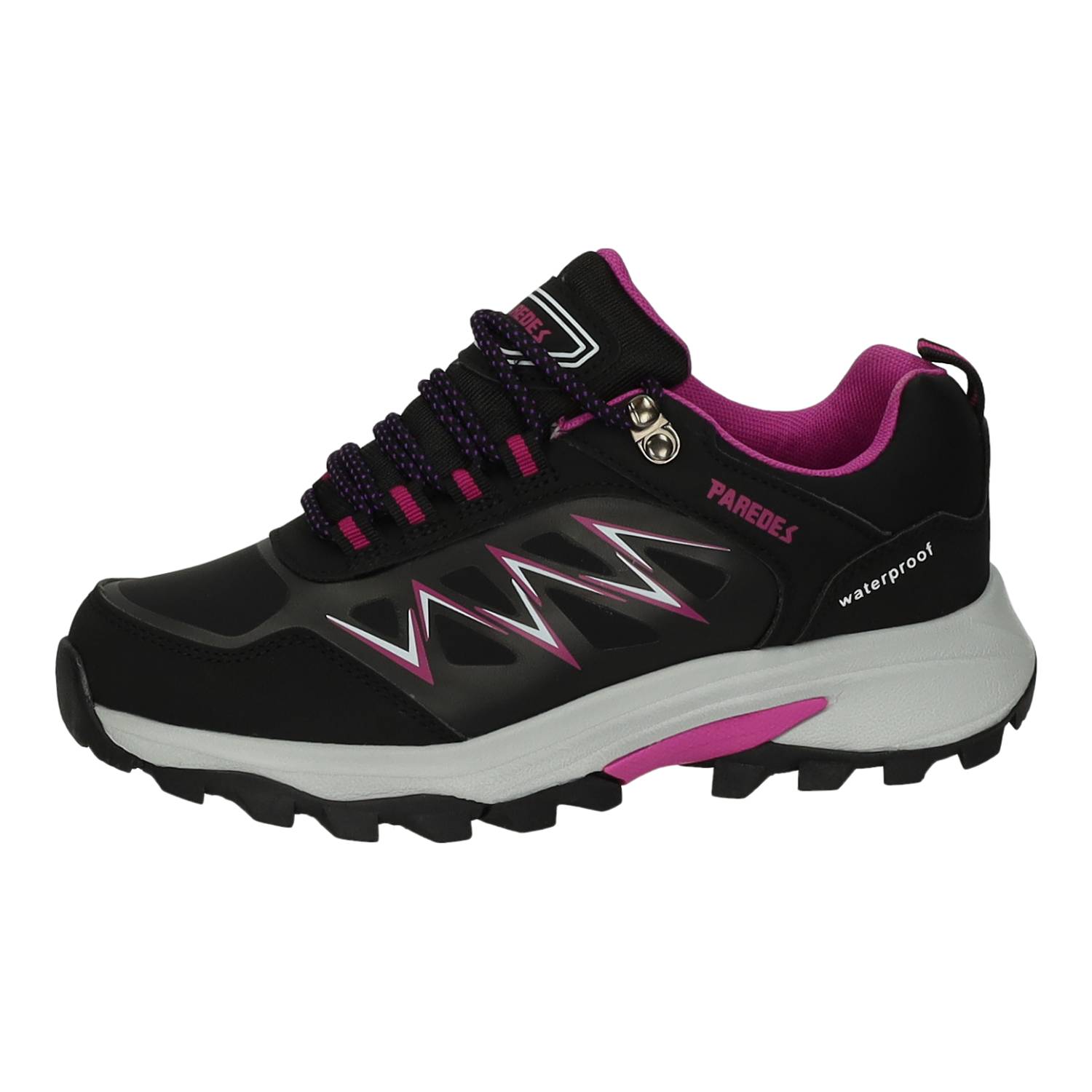 Deportivos marca PAREDES para mujer en color negro. Calzado Trekking Waterproof PARETEX ,Softshell Cómodo y Flexible, Suela EVA,TPR con Amortiguación y Agarre, Senderismo, Caminatas y Outdoor