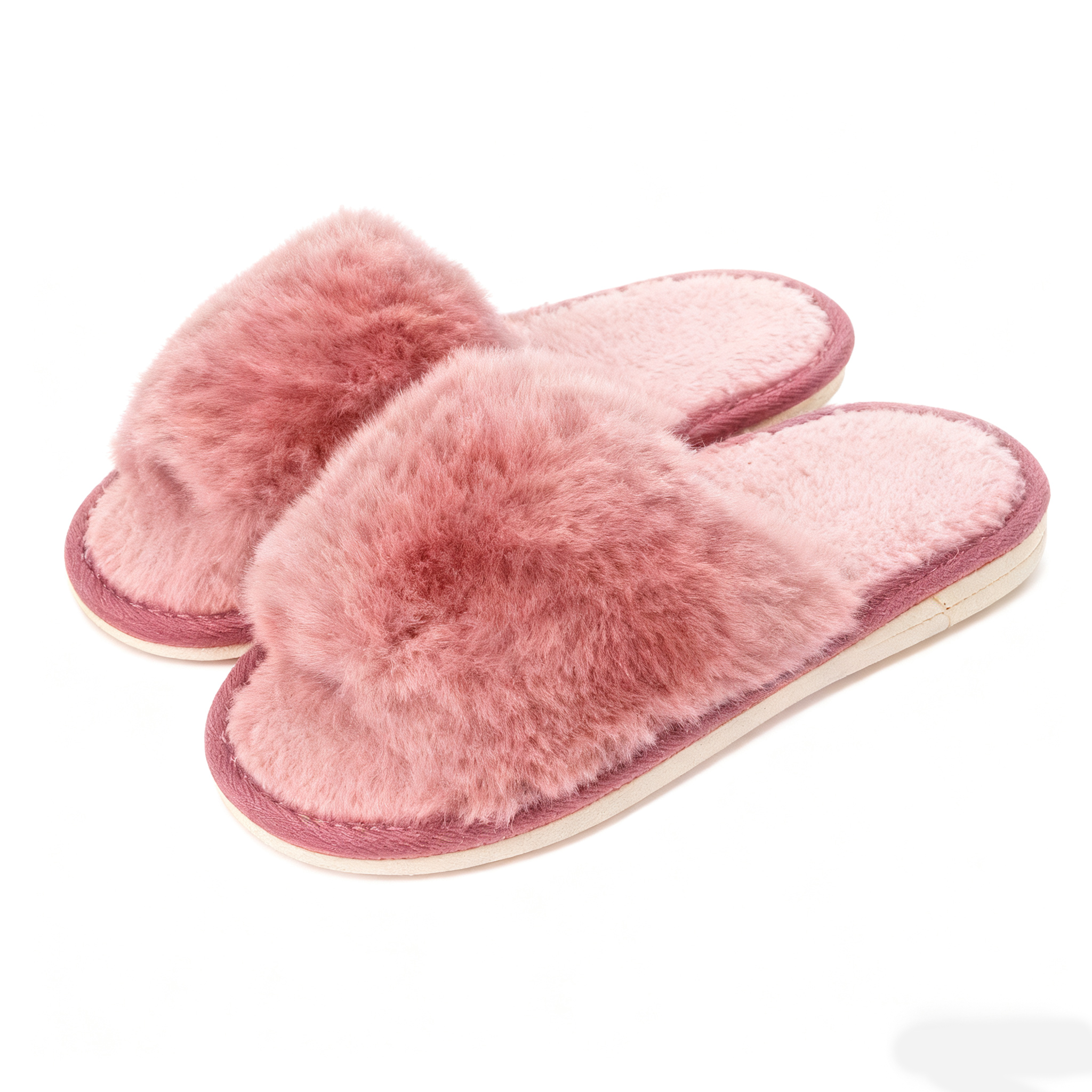 Un par de pantuflas de hogar de felpa, pantuflas de casa de invierno para mujer, cálidas y de moda, suaves y cómodas