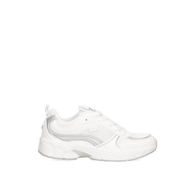 Zapatillas Casual Mustang - Mujer - Suela Plana - Modelo 60438 - Color Blanco