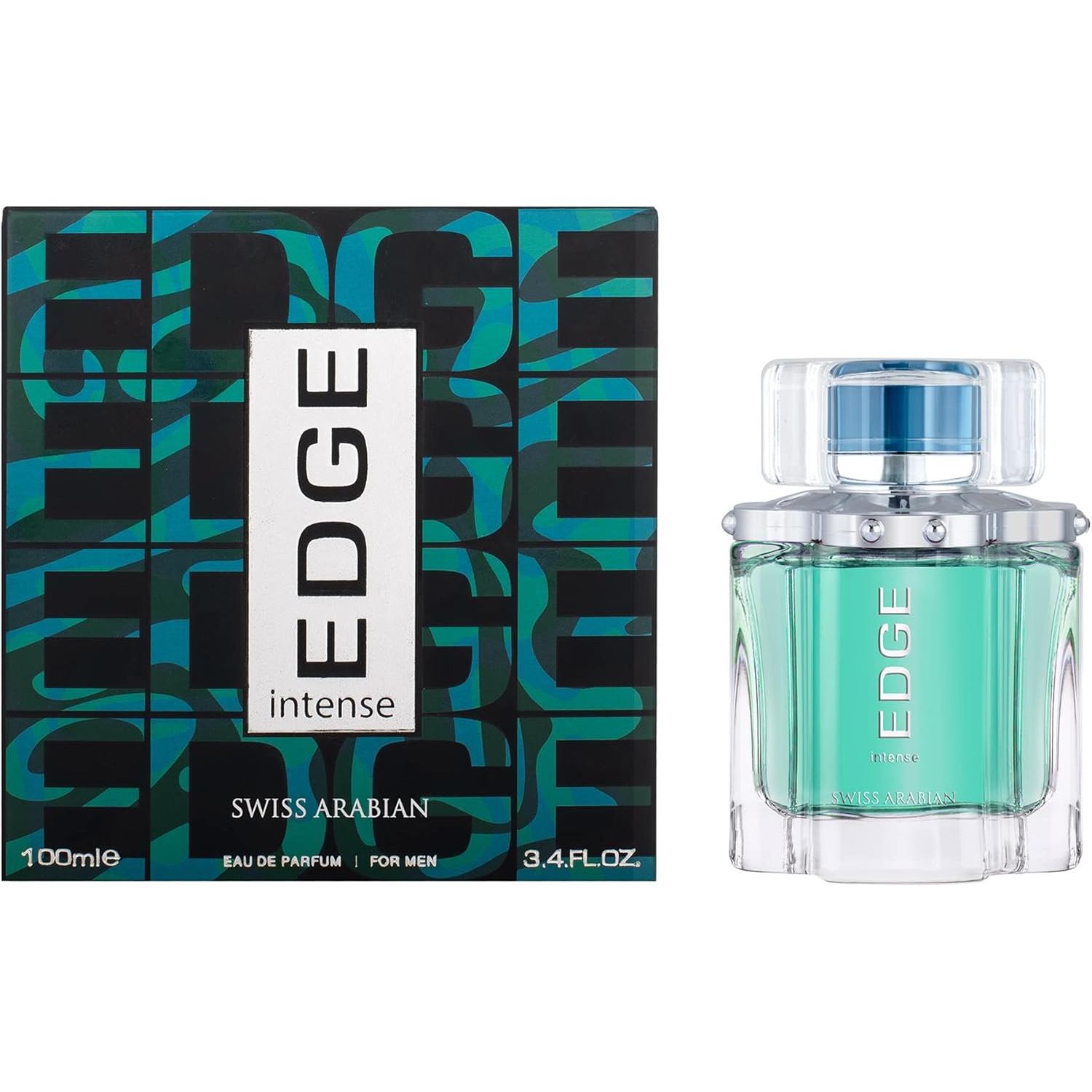 Perfume árabe de hombre Edge Intense Swiss Arabian 100ml,,Fragancia masculina duradera, unica , oriental, Colonia de hombre oriental NOVEDAD