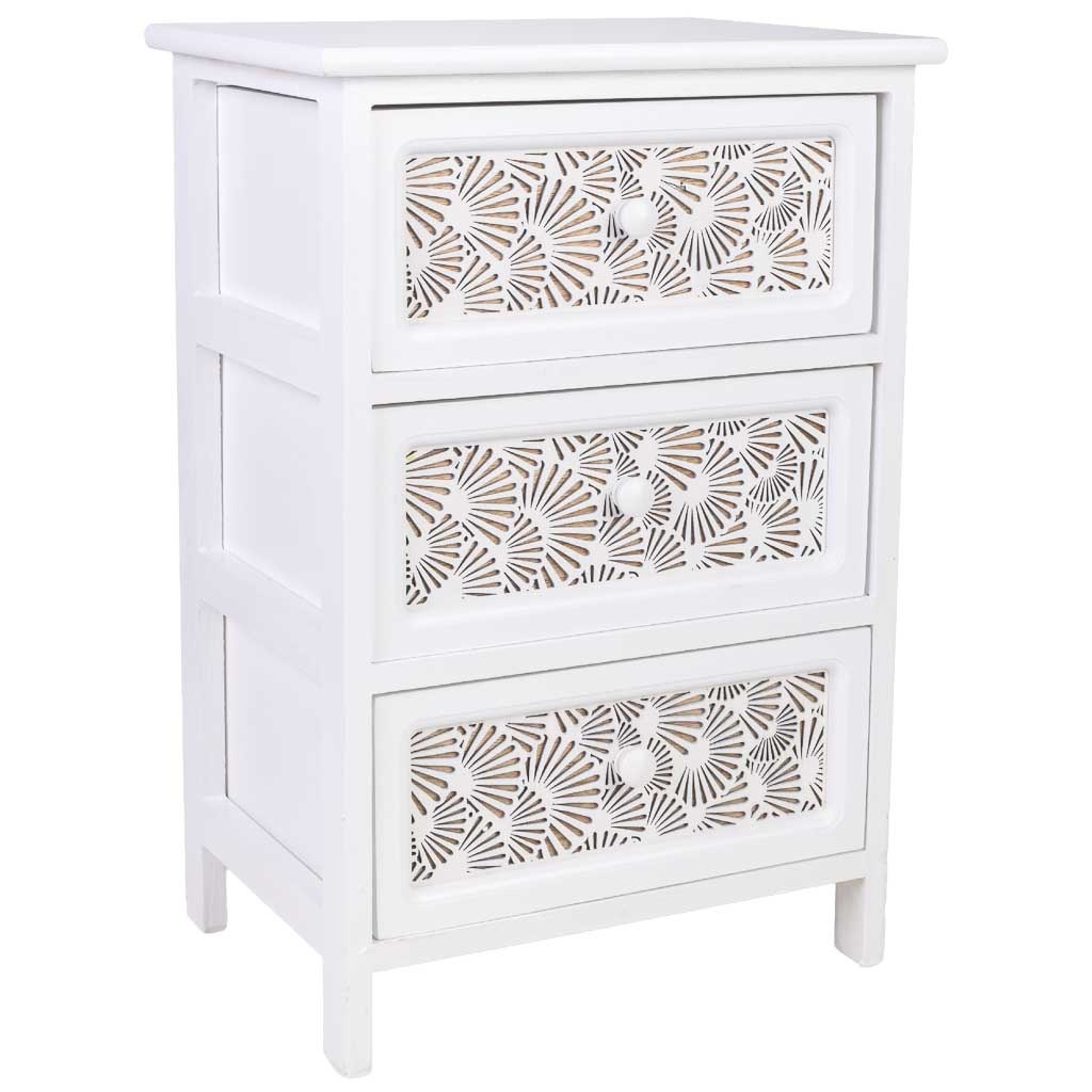 Wonderlust Deco - Cajonera de madera blanca 40x29x58h cm Blanco 40x29x58h cm