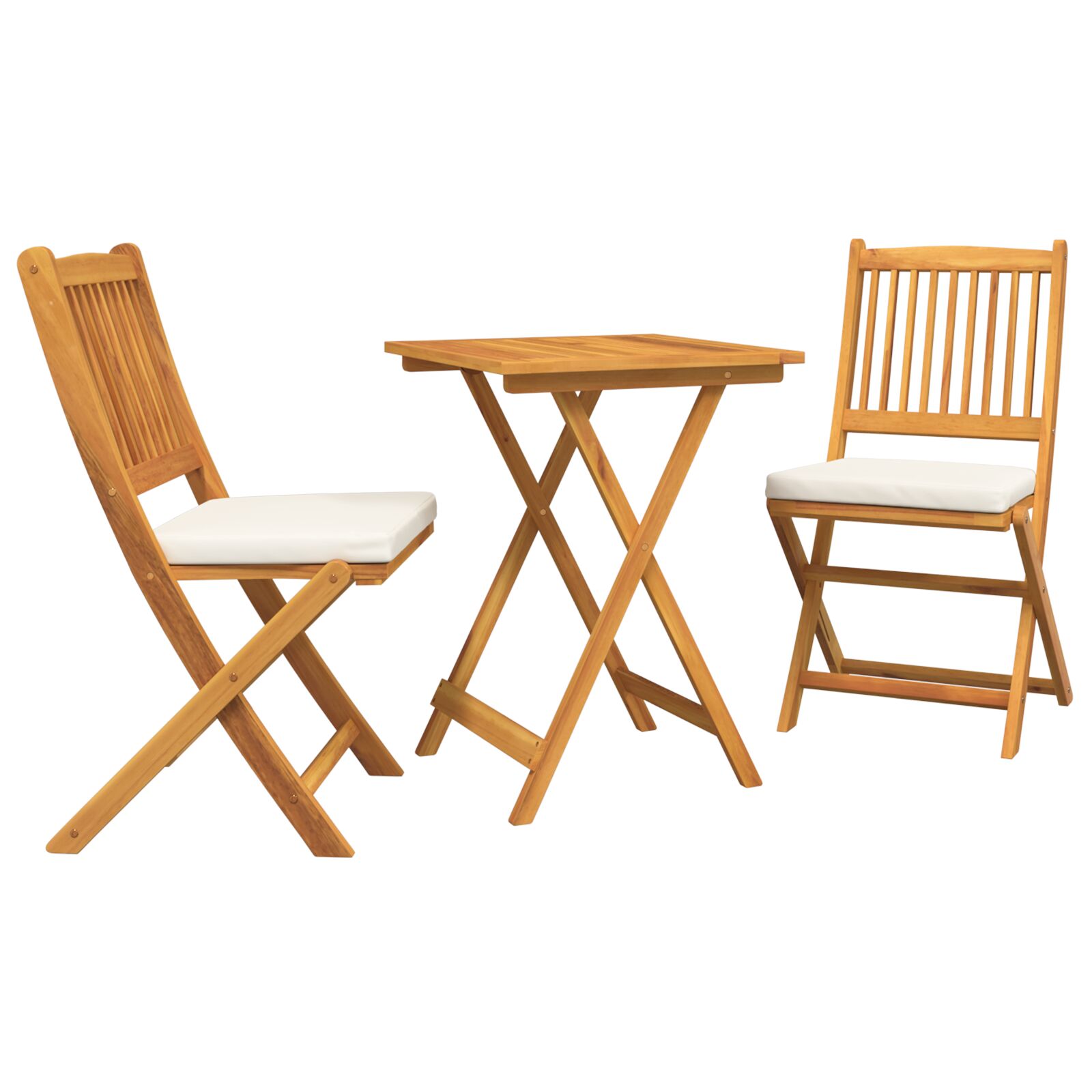 Conjunto de Comedor Exterior vidaXL Blanco Crema Madera Estándar