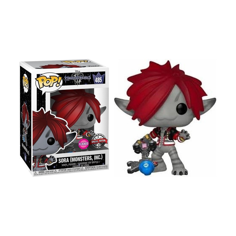 FUNKO POP! DISNEY KINGDOM HEARTS 3 - SORA (MONSTRUOS S.A.) FLOCKED EXCLUSIVO, 36225, Nº 485, TIENDA CON LICENCIA OFICIAL, FIGURA, JUGUETE, CABEZÓN, VINILO, MUÑECO, VIDEOJUEGO, ROL