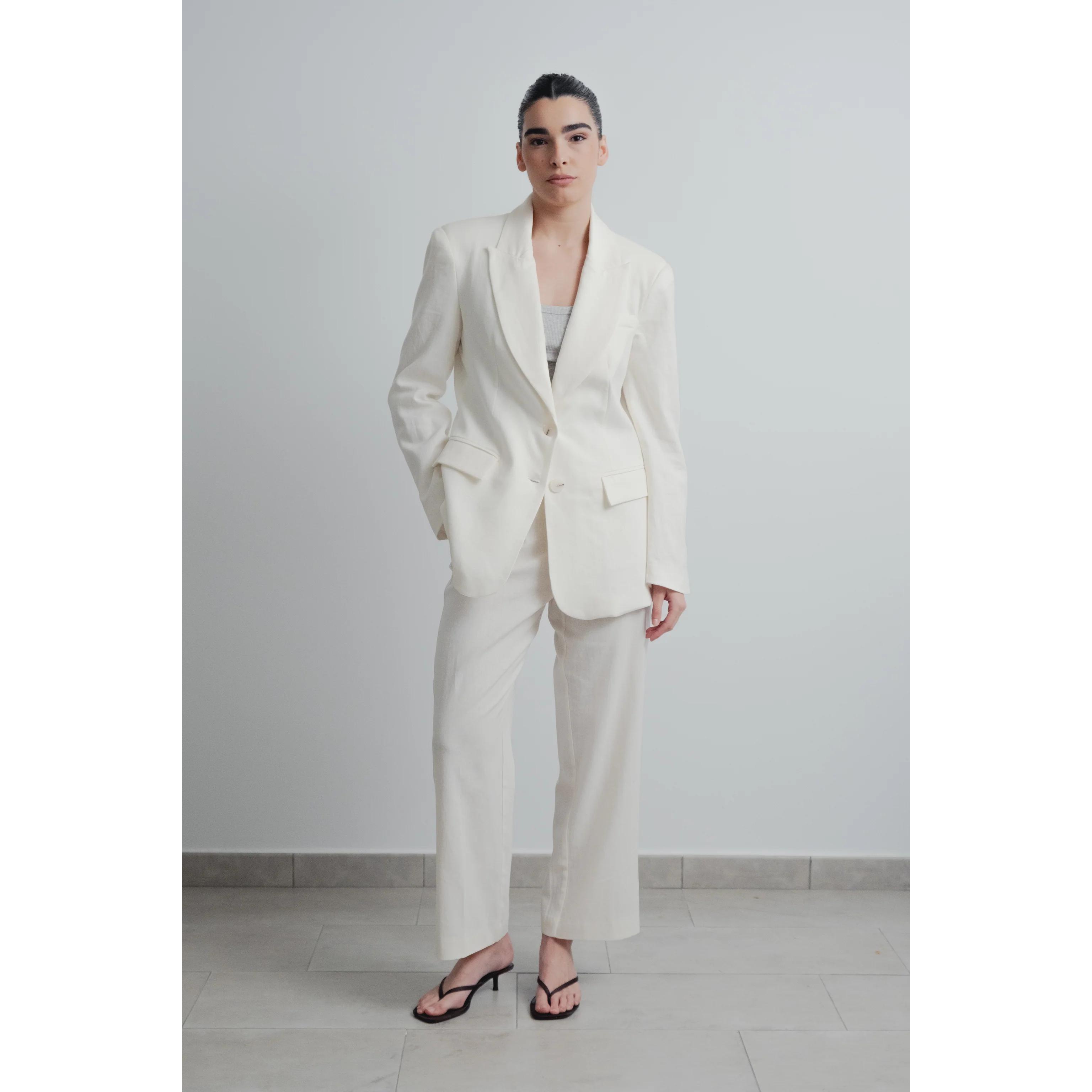 Emarola & Co - Pantalón de lino mujer con corte cómodo y tejido fresco transpirable para look casual elegante de verano, ideal para uso diario y ocasiones informales
