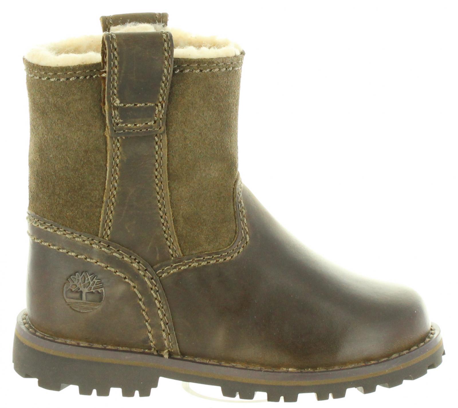 Timberland A1BSC Chestnut Brindle Kids Boots - Comfortable autumn/winter footwear with cushioned insole and non-slip flexible sole, ideal for outdoor adventures for boys and girls.