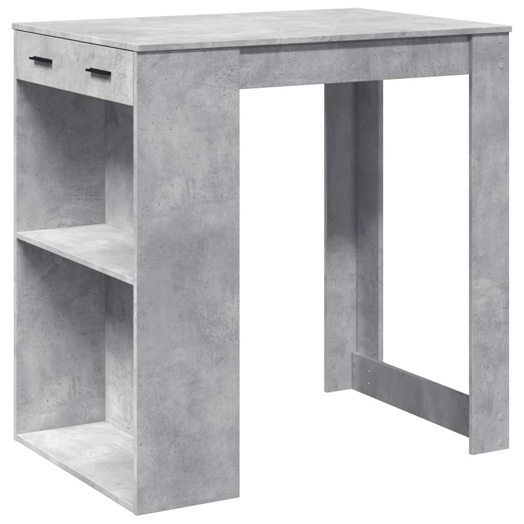 vidaXL Mesa alta de bar madera ingeniería gris hormigón 102x70x103,5cm