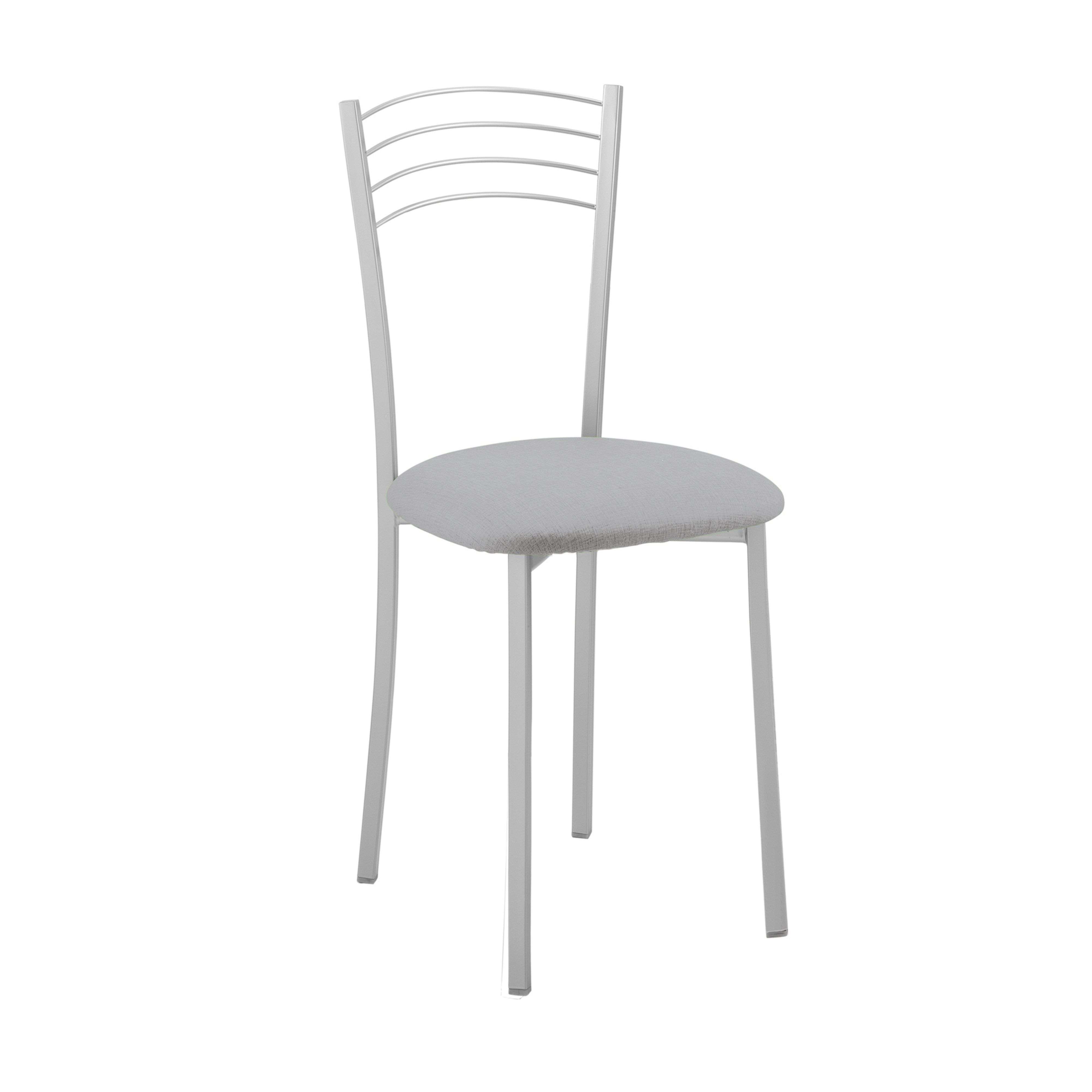 Miroytengo Pack Sillas de Cocina Estilo Moderno en Color Gris de Metal y Poliuretano 89x40x45 cm