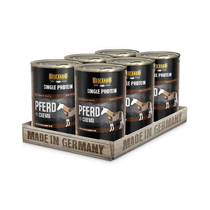 BELCANDO Single Protein Caballo – Comida Húmeda Monoproteica para Perros especial intlerancias 6x400grs