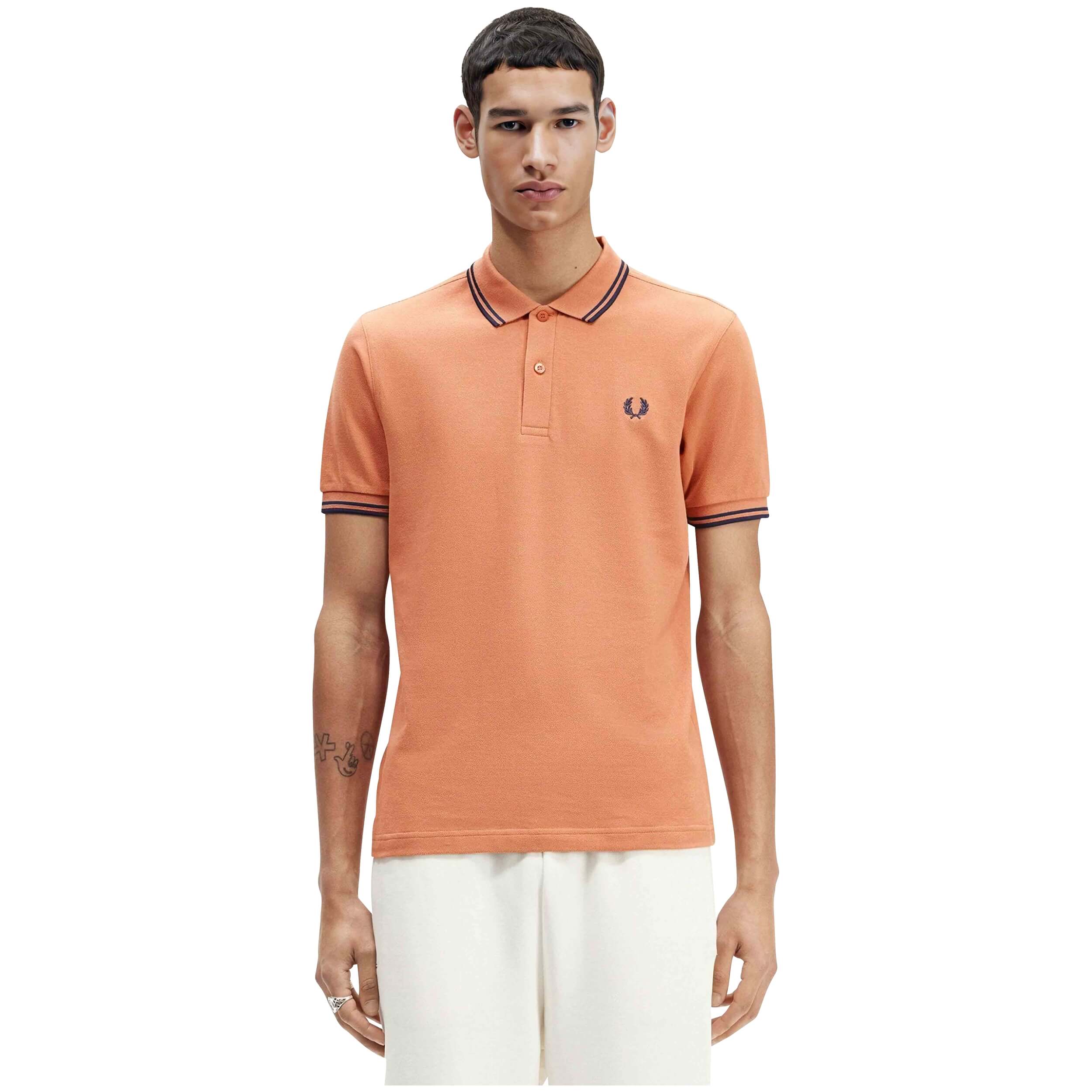 Polos De Manga Corta Fred Perry modelo M3600-T58 para Hombre en color Naranja
