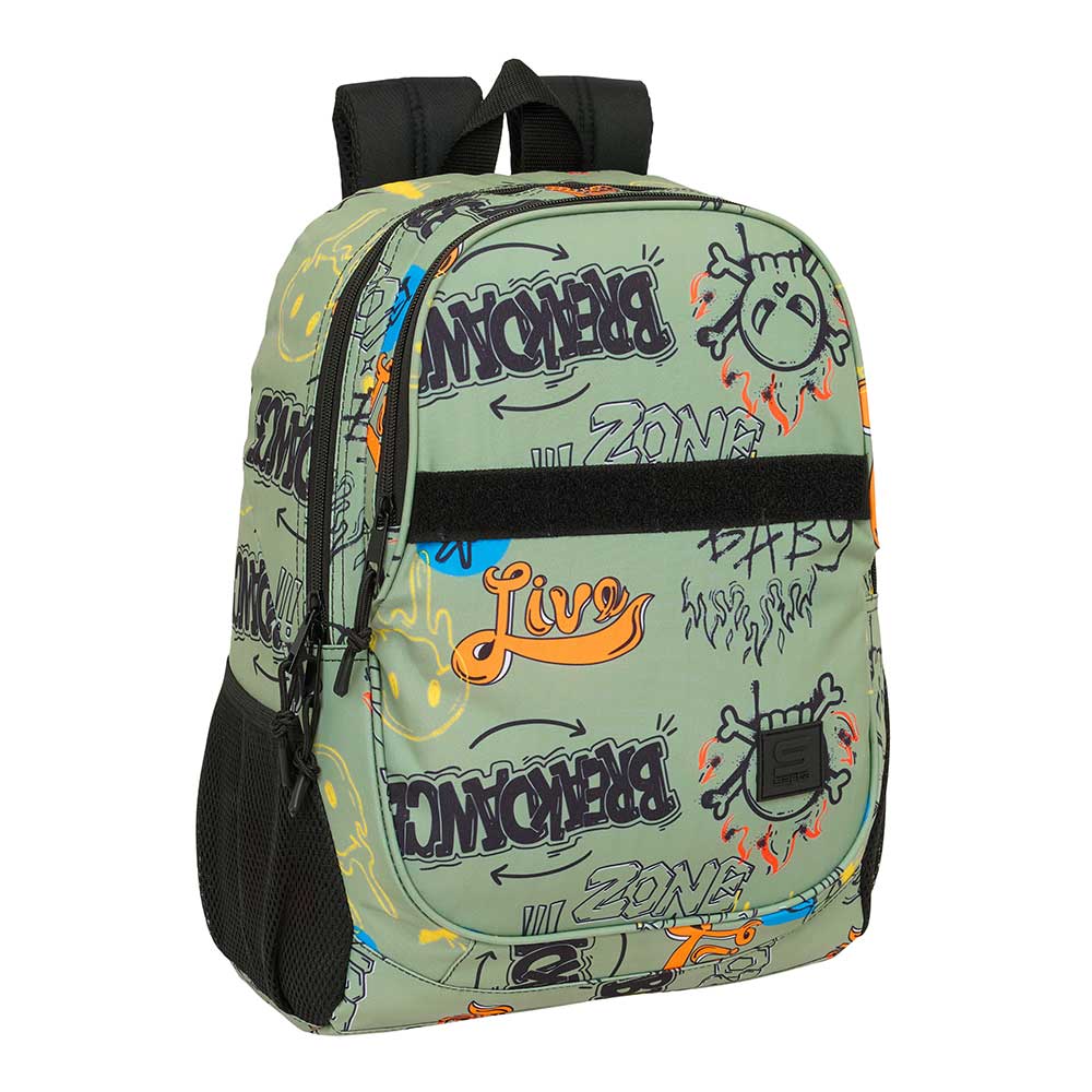 SAFTA | Mochilas Grandes con Ruedas Compact Evolution Extraíbles Graffiti Mochila Escolar con Asa Telescópica, Ergonómicas y Acolchadas, Bolsillo Portabotellas, Cantoneras Antirrozaduras