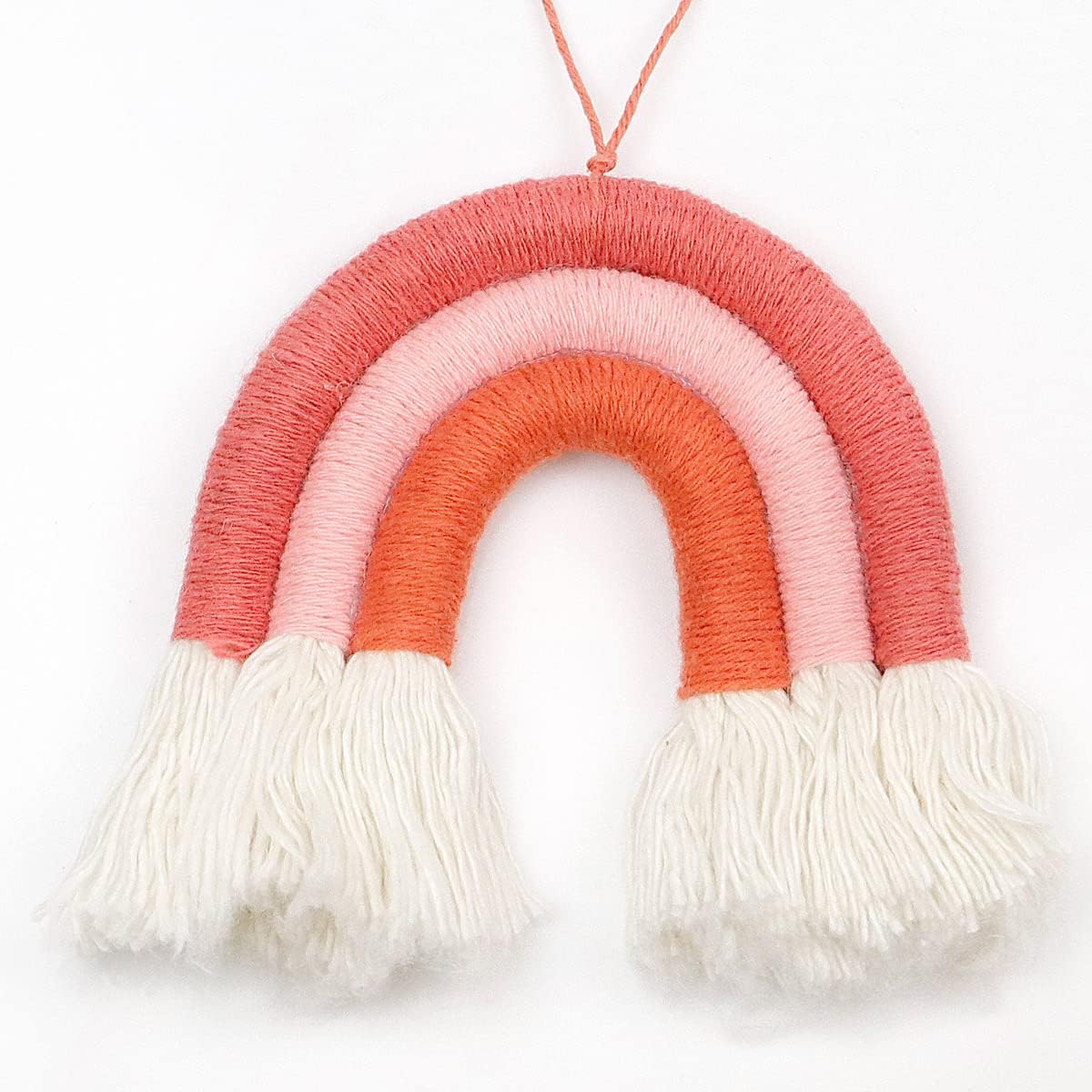 Artree | Decoración de pared Arcoiris 7cm, Colgante Arcoiris de Macramé, Arcoiris Decoracion habitacion, Tapices de Arco Iris Tejido a Mano,Decoración del Coche